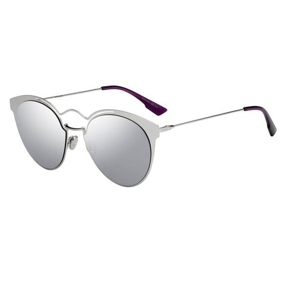 Christian Dior Nebula Palladium Metal Cat Eye Sunglasses 54mm - Picture 1 of 12